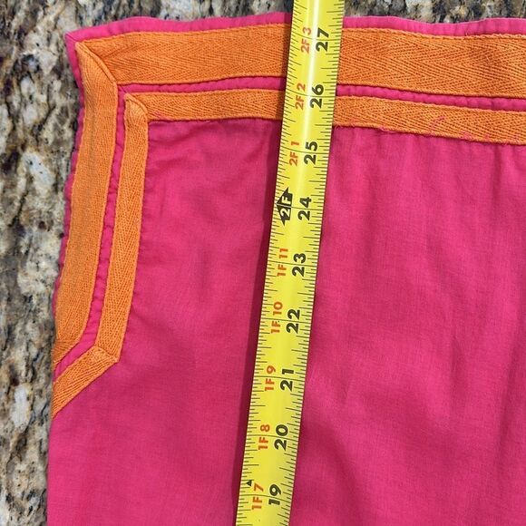 Tory Burch Claudia Long Sleeve Orange Trim Tunic Top In Pink Size 4 - Picture 11 of 11